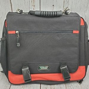 Overland Travelware Red Black Laptop Backpack Bag
